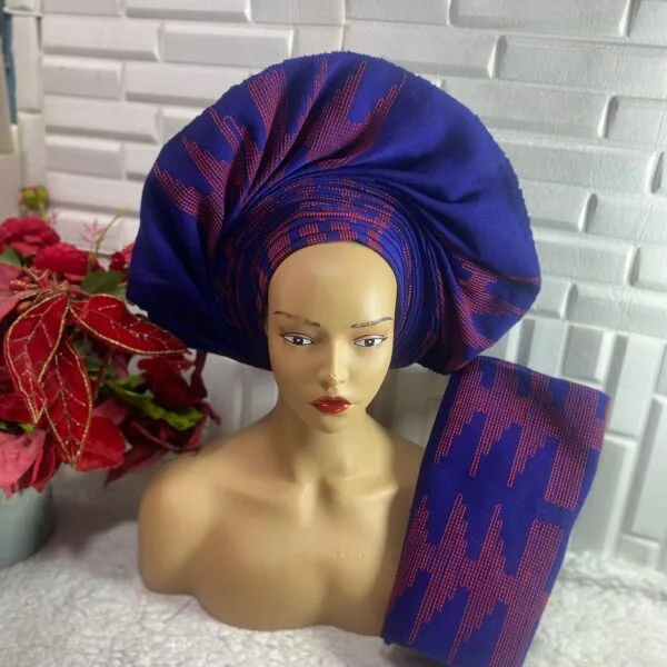 Laser Cut Aso Oke Autogele with ipele