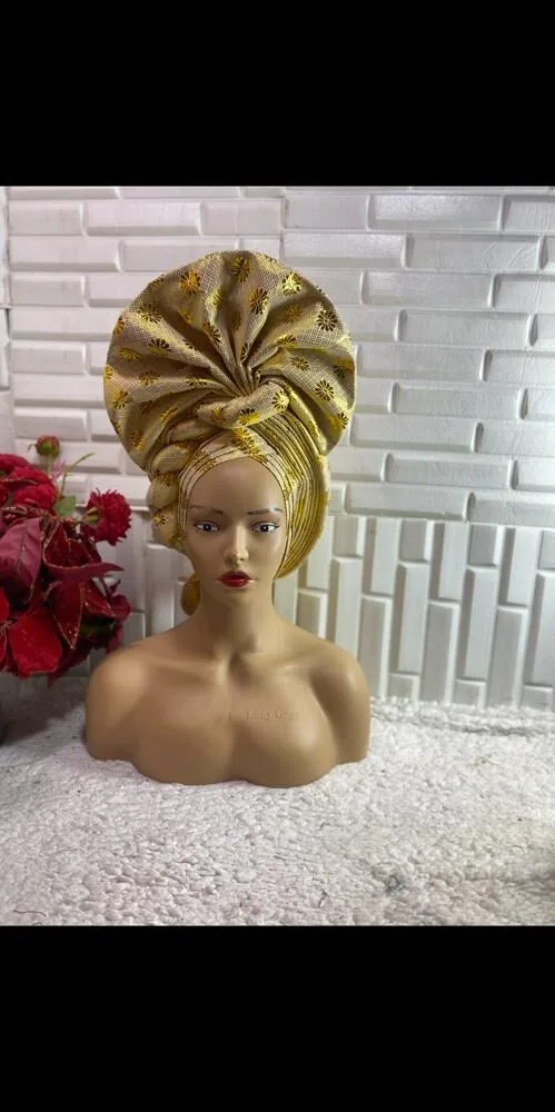 Traditional Satellite African Autogele Headtie