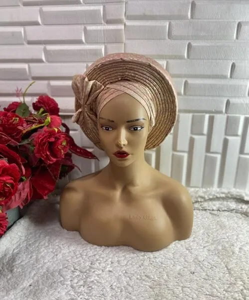 African Pre-tied Bridal Autogele Headwrap