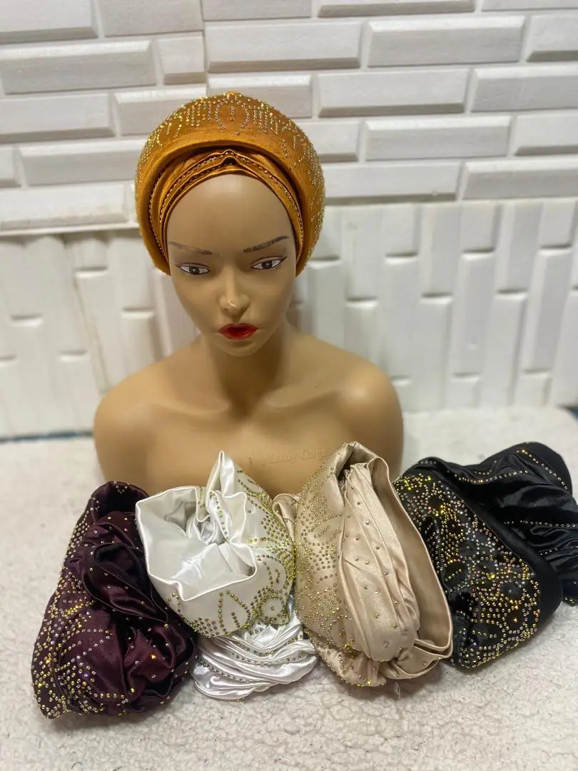 Beaded Colorful Turban for African Women - Sulahzee Fabrics  display picture 3