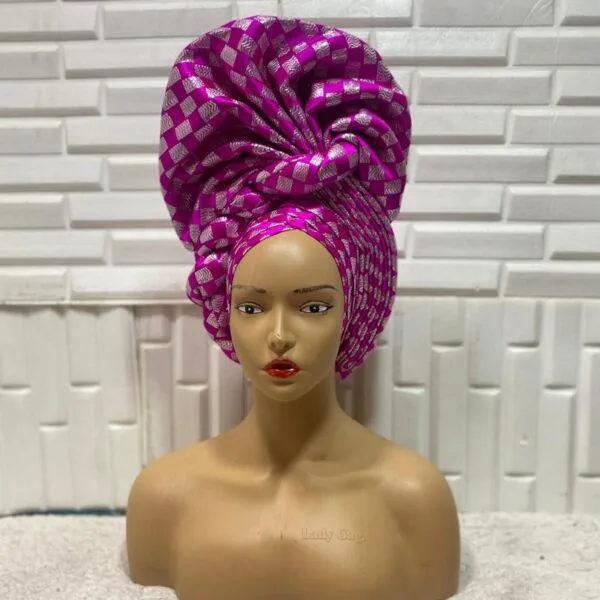 Pinky Aso-Oke Ready-to-Wear African Autogele