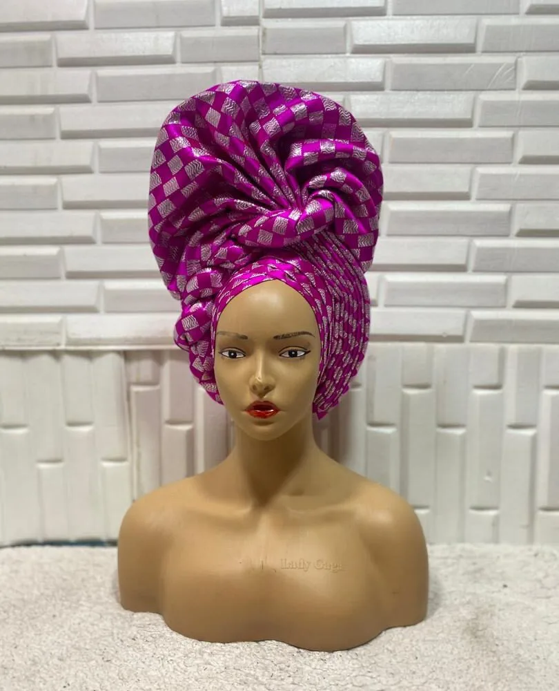 Pinky Aso-Oke Ready-to-Wear African Autogele