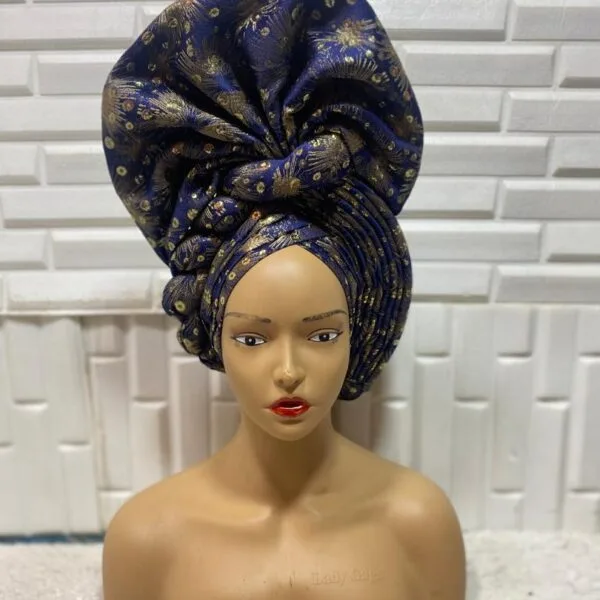 Navy Blue with Gold Pattern Autogele
