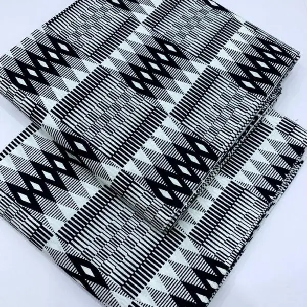 White & Black Pattern Ankara Kente Print