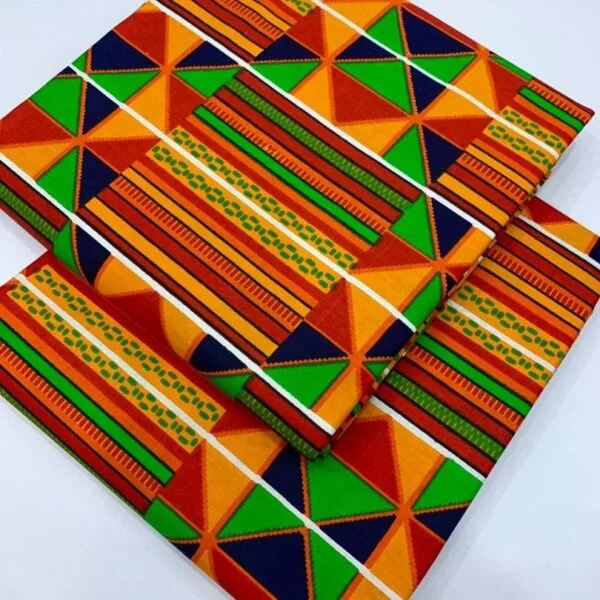 Colorful Patterned Kente Ankara Fabrics