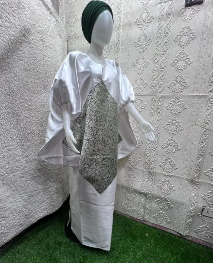 Silver Silk Aramonda Gorgeous Mikado Boubou Dress