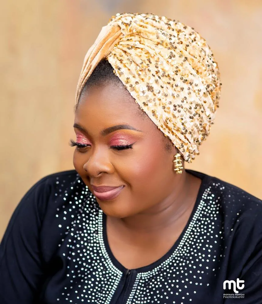 Hotselling African Sequin Gold Auto Turban