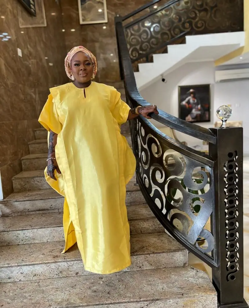 Yellow Butterfly Boubou Dress