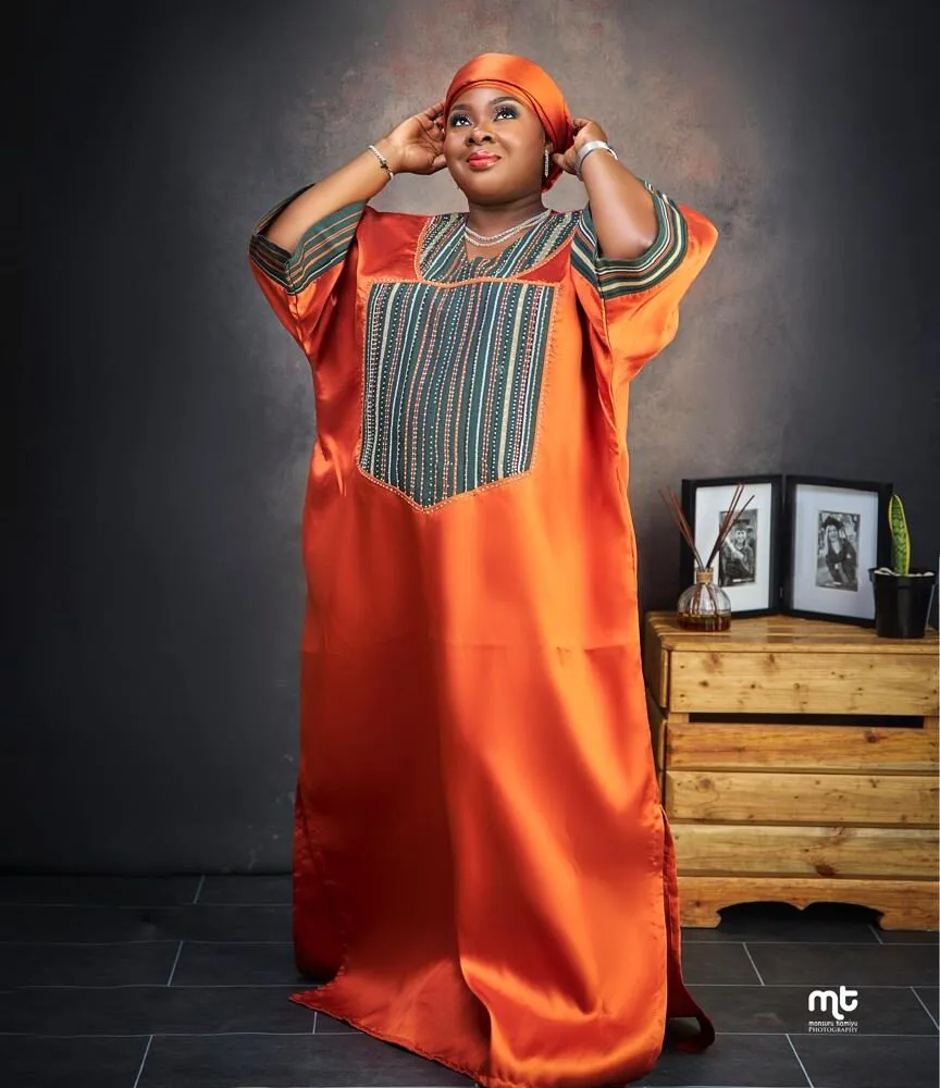 Burnt Orange Mikado Ready-to-wear Dress