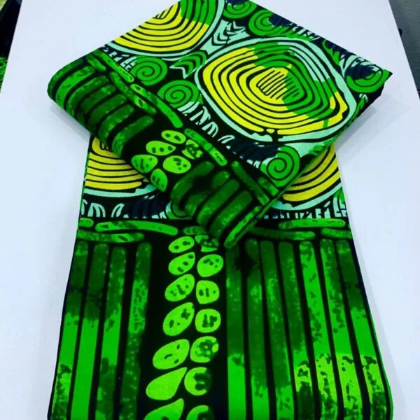 Green and Yellow African Pattern Print