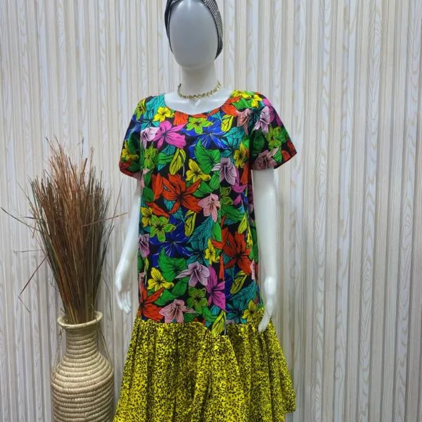 Ready to Wear Stylish Mix Match Ankara Short Gown