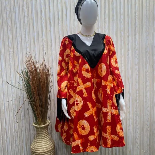 Short Flared Red Ankara Ready to Wear Dress