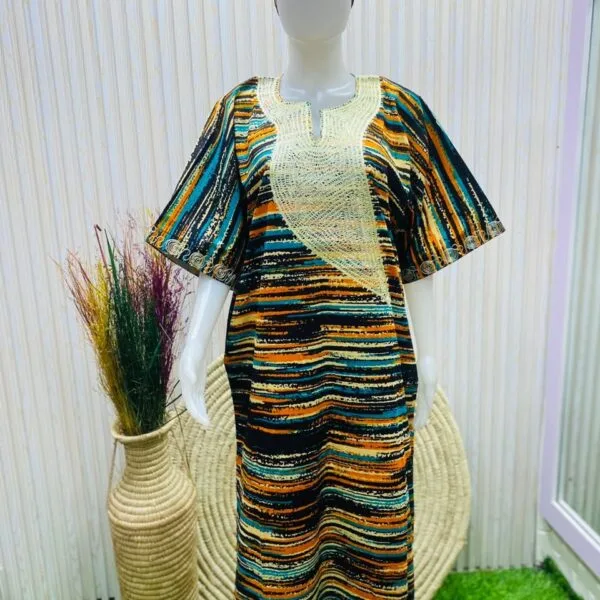 Mixed Color African Ankara Boubou Print dress