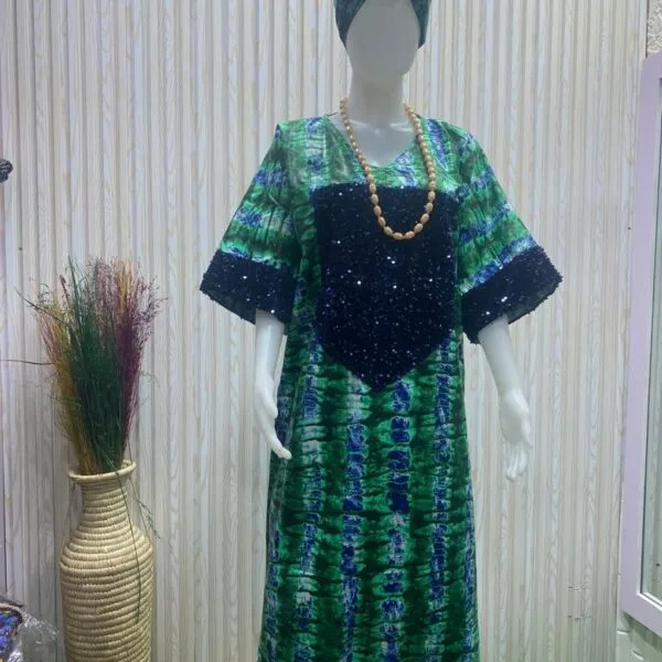 Lanre Green Mix blue ready made Gown