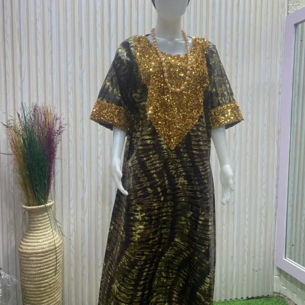 Bespoke Ankara Women Dress with Sequin Embellishment