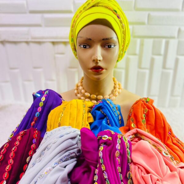 Beaded Colorful Turban for African Women