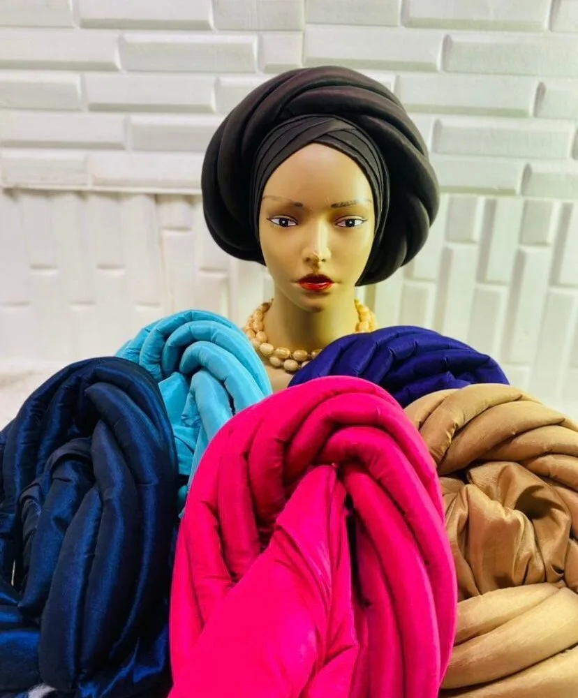 Raw Silk Nigerian Turban Headtie