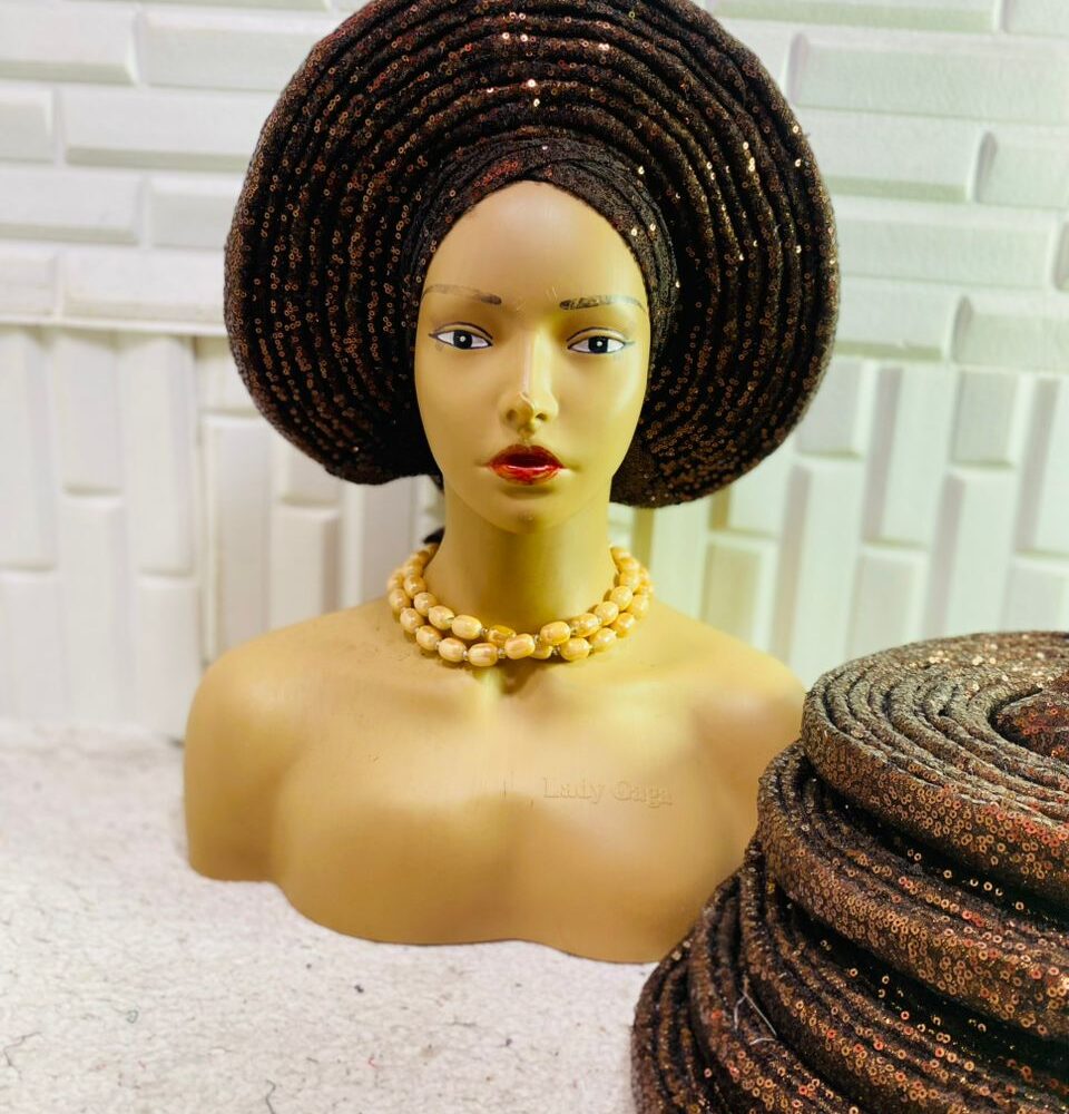 Gorgeous Sequin Vintage AutoGele Turban (12 Colours) 9