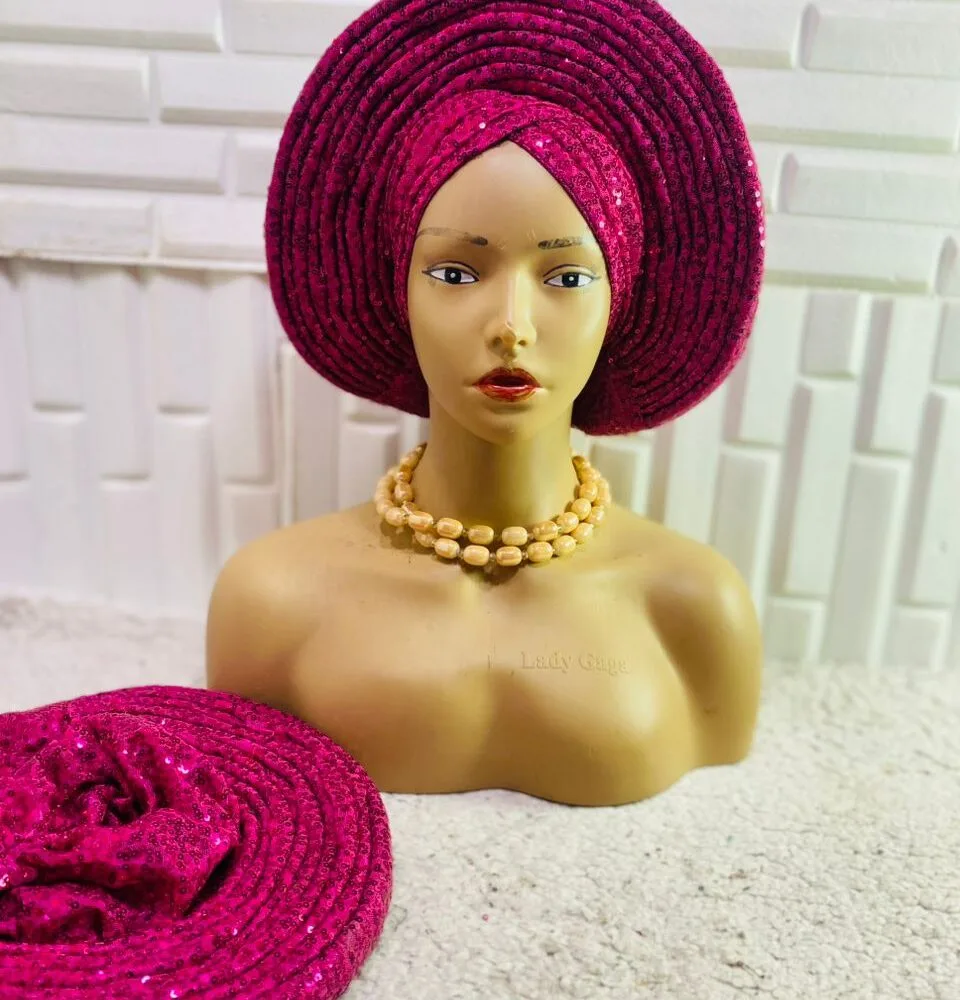 Gorgeous Sequin Vintage AutoGele Turban (12 Colours) 8
