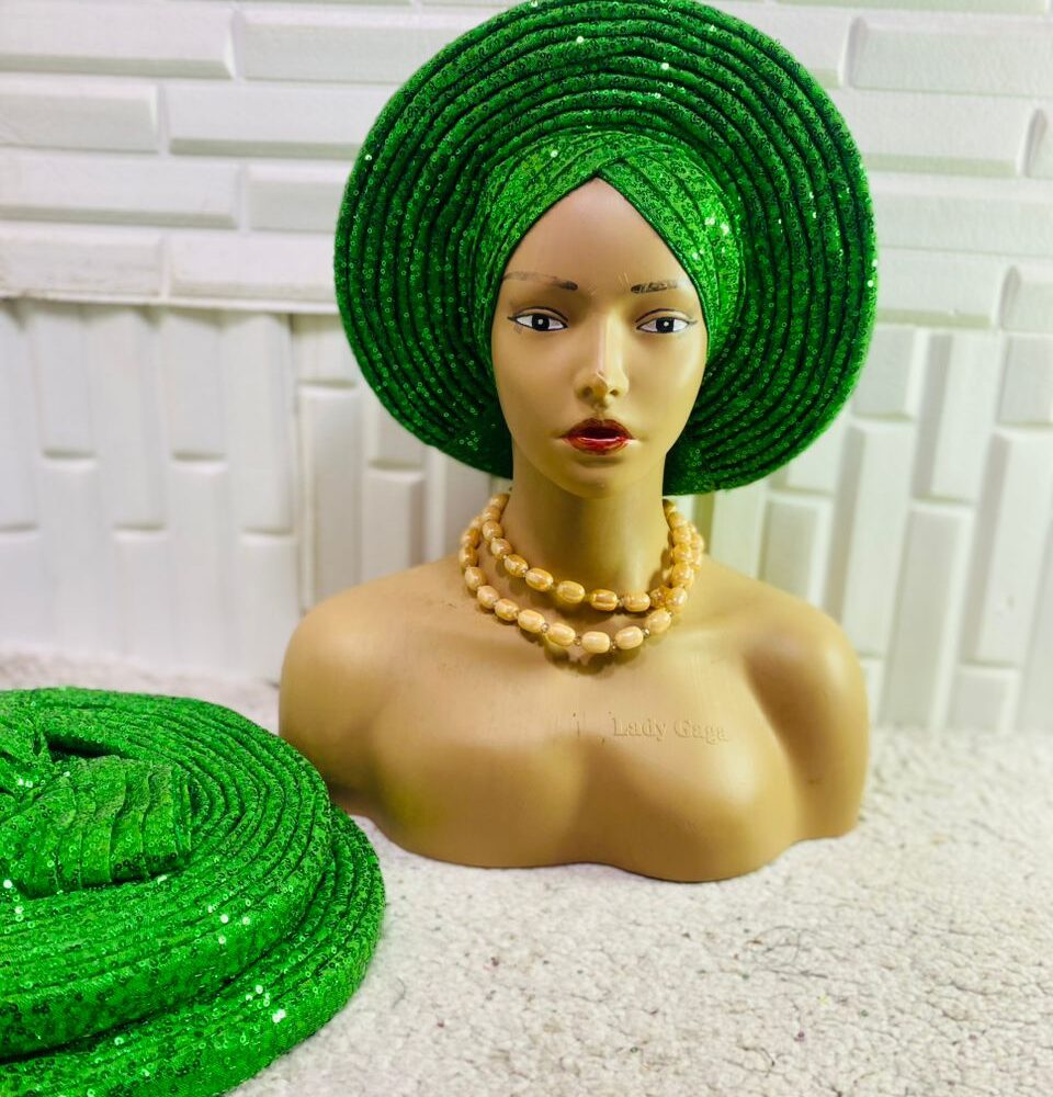 Gorgeous Sequin Vintage AutoGele Turban (12 Colours) 6