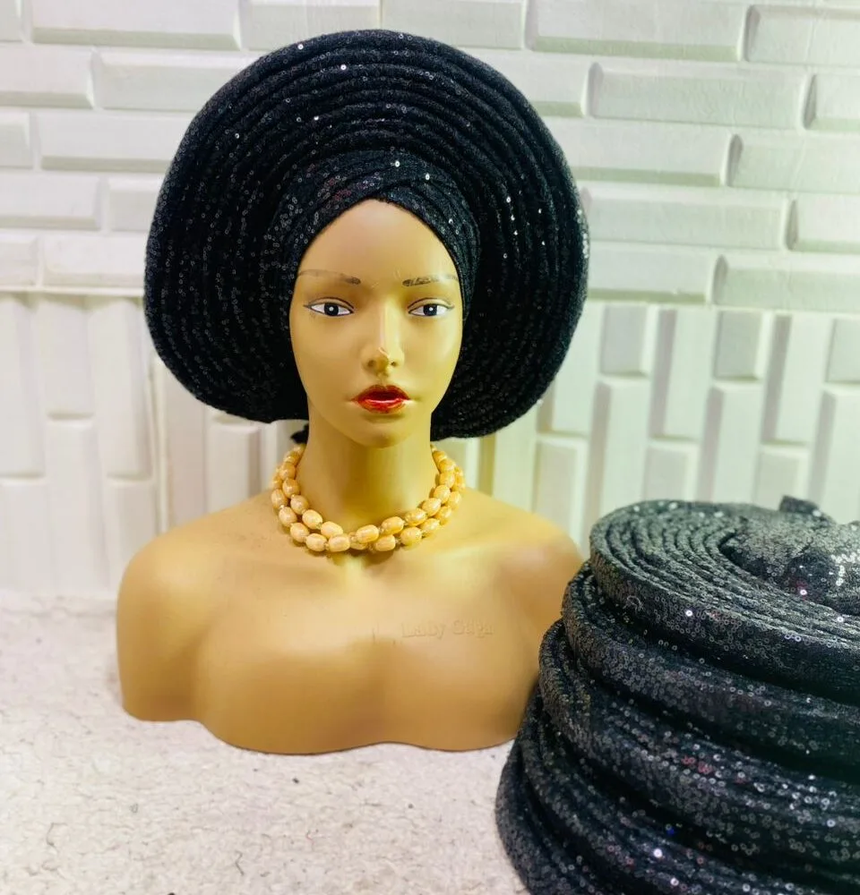 Gorgeous Sequin Vintage AutoGele Turban (12 Colours) 4