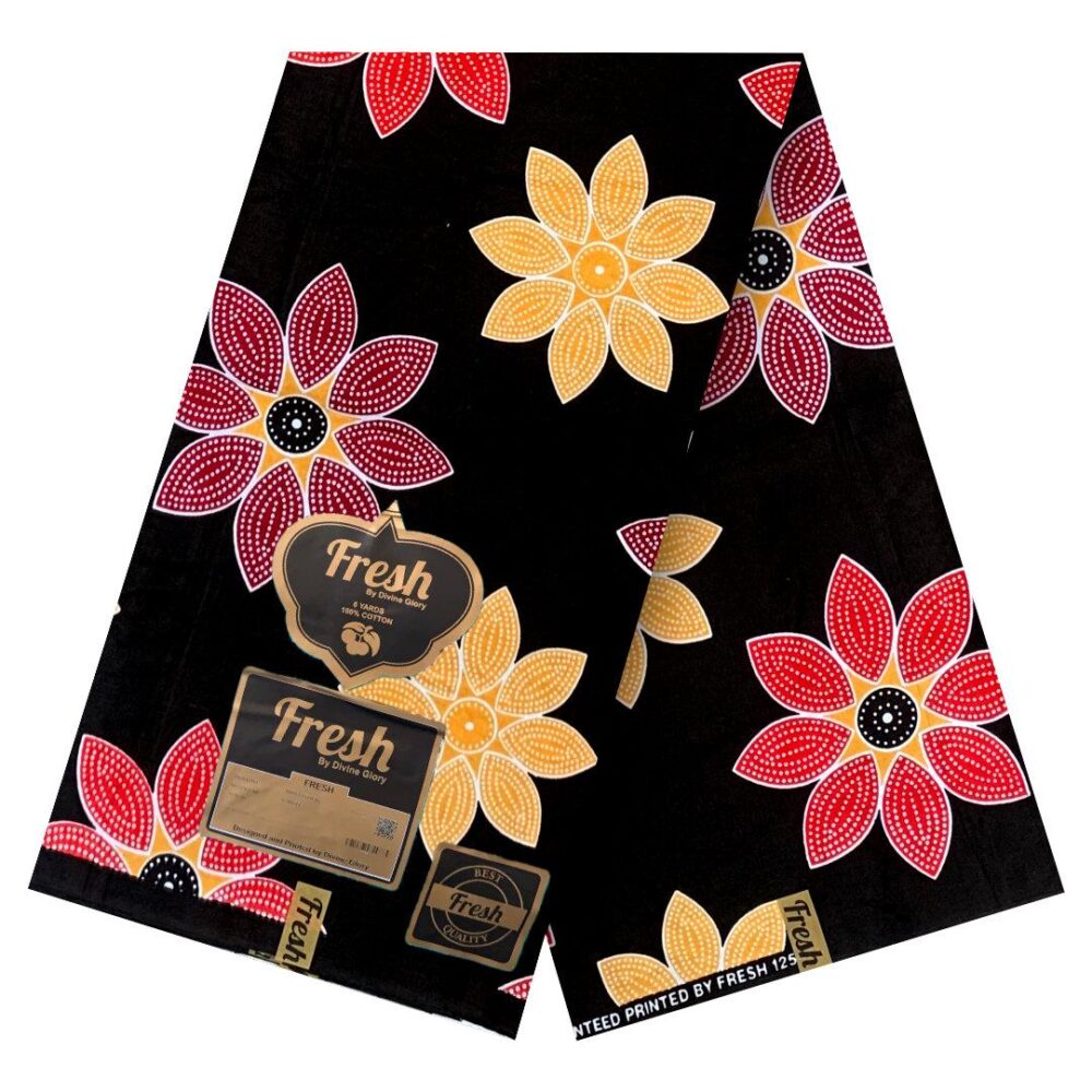 Fresh Elegant Floral Ankara Fabrics (4 Cool Colours) 4