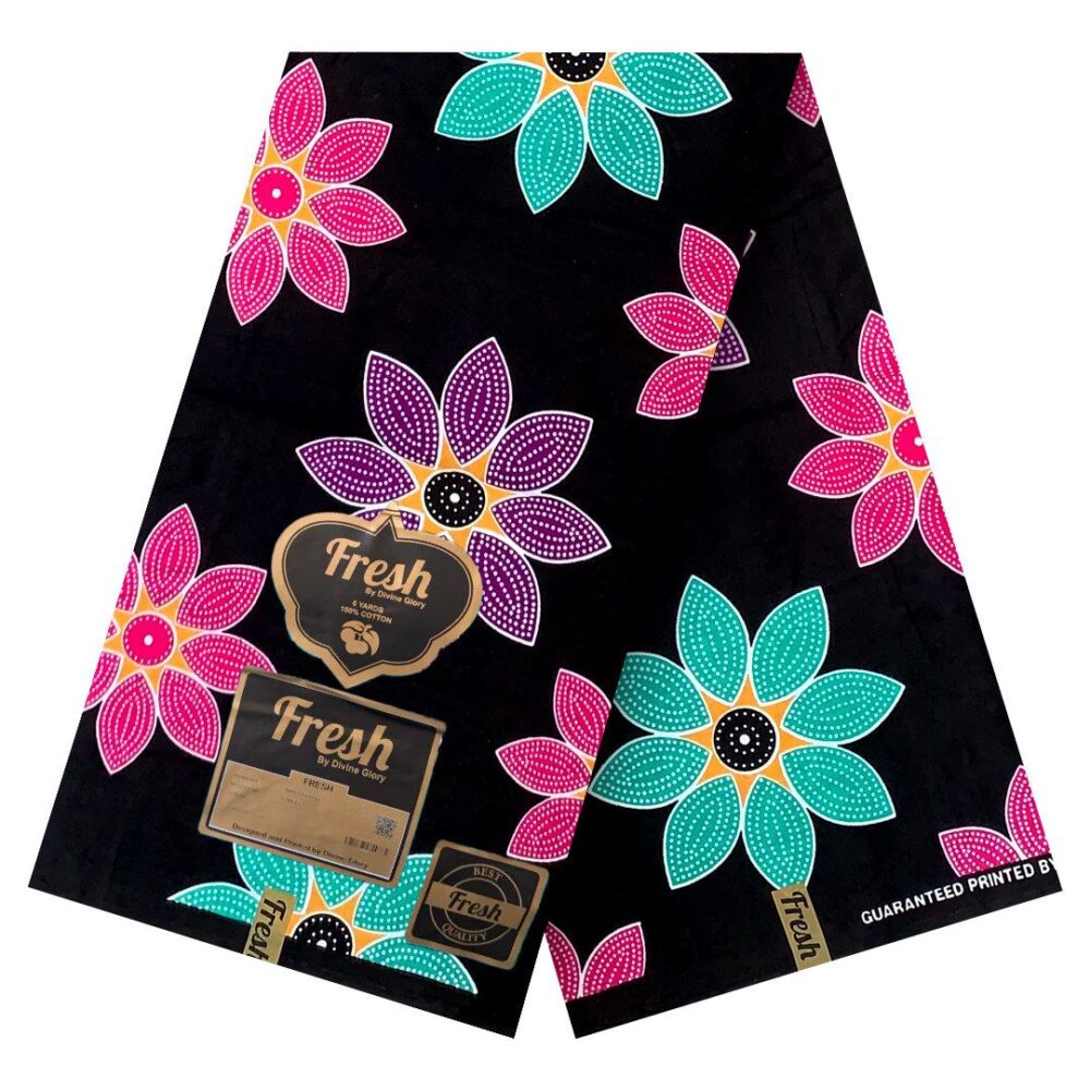 Fresh Elegant Floral Ankara Fabrics (4 Cool Colours)