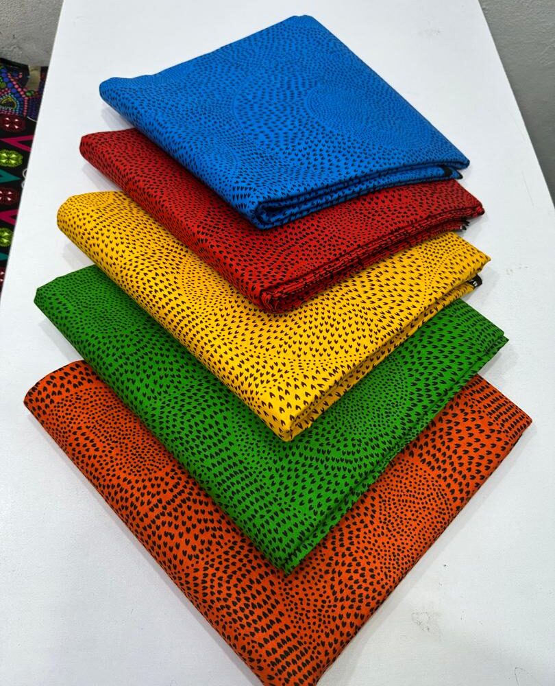 Patterned Plain Pure Wax Ankara Fabrics (5 Solid Colours)