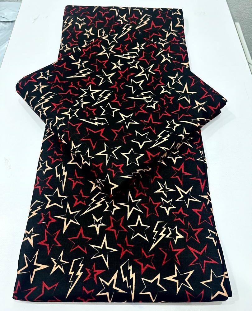 Star Green & Red Ankara Cotton Fabrics 2