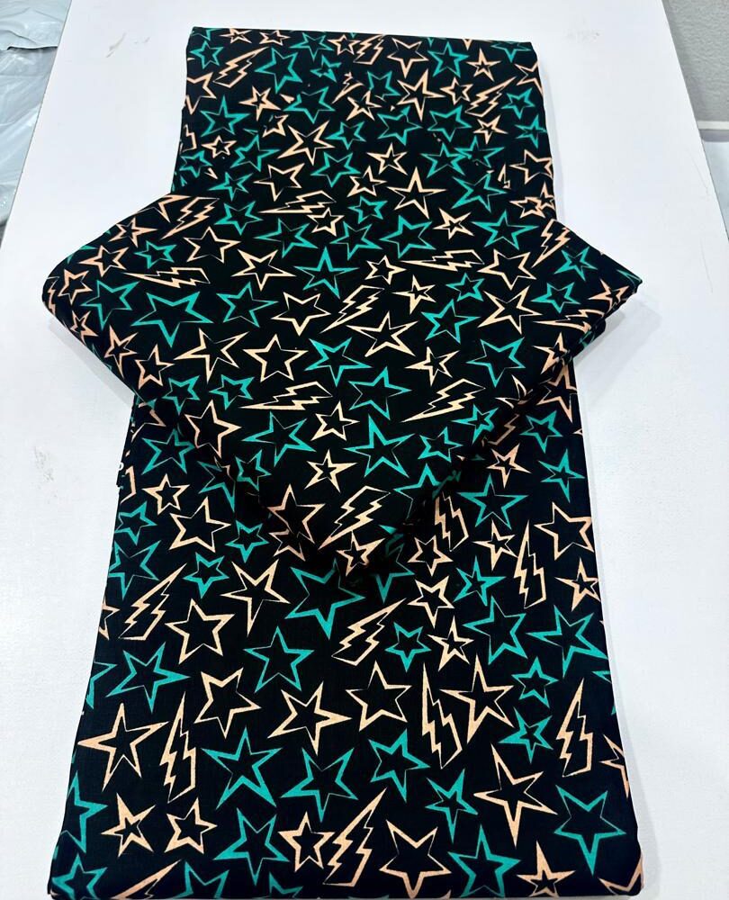 Star Green & Red Ankara Cotton Fabrics