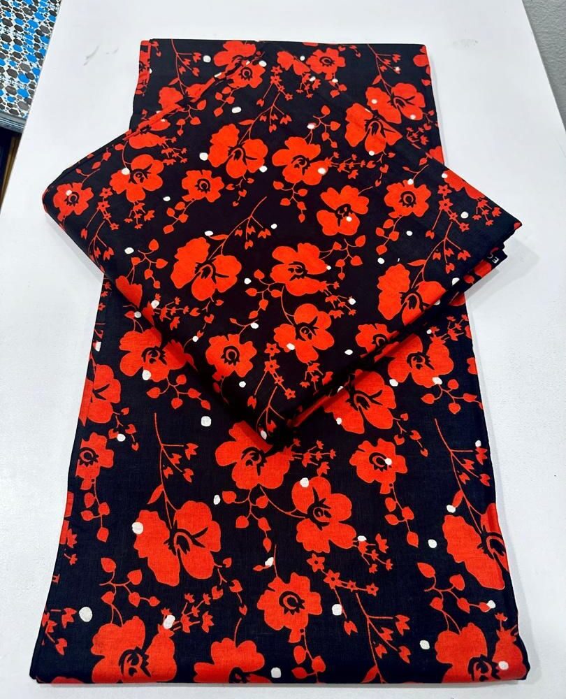 Dotted White Floral Cotton Ankara