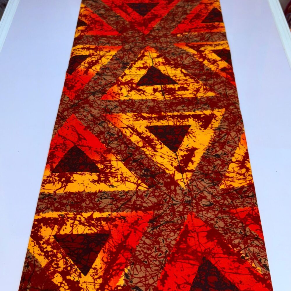 Triangle Orange Ankara Fabrics Pure Cotton Wax