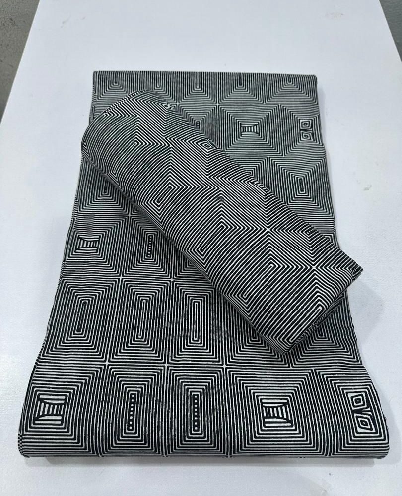 Shape Lines Solid Cotton Gryascale Ankara Fabrics