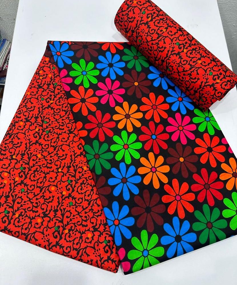 Elegant Floral African Ankara Fabrics (4 Prints) 3