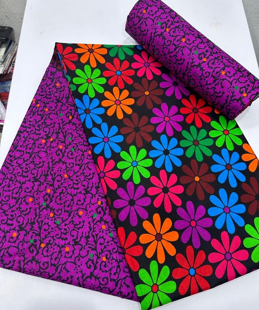Elegant Floral African Ankara Fabrics (4 Prints)