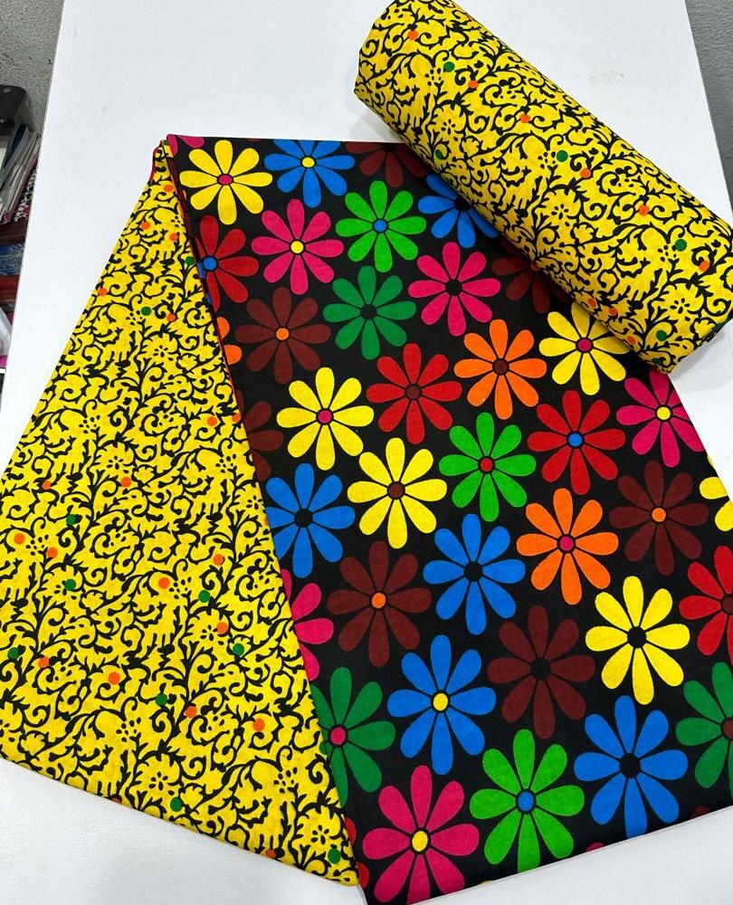 Elegant Floral African Ankara Fabrics (4 Prints) 2
