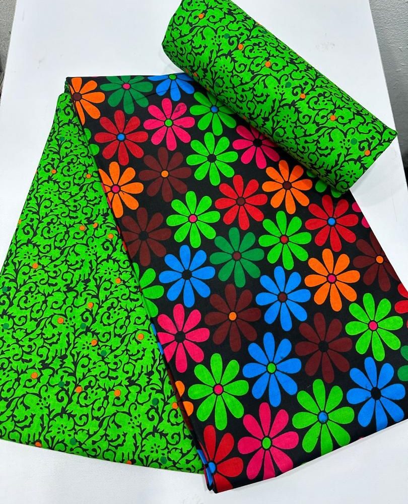 Elegant Floral African Ankara Fabrics (4 Prints) 4