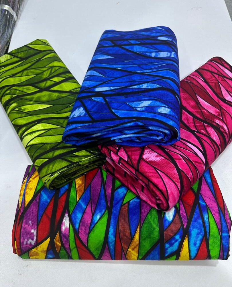 Coloured Leafy African Ankara Cotton Fabrics (6 Prints) 4