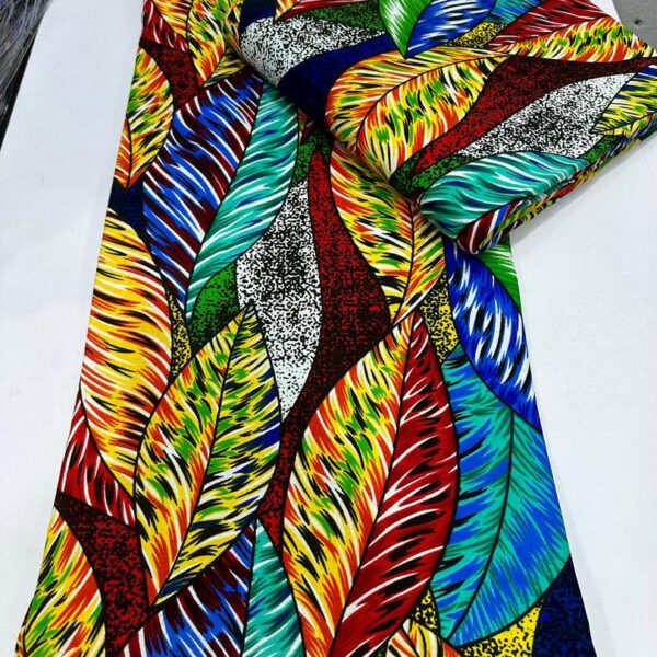 Coloured Leafy African Ankara Cotton Fabrics (6 Prints)