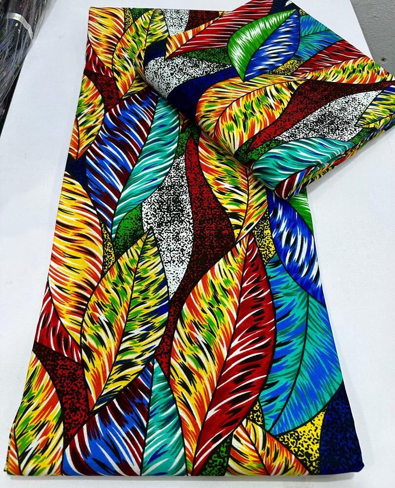 Coloured Leafy African Ankara Cotton Fabrics (6 Prints)