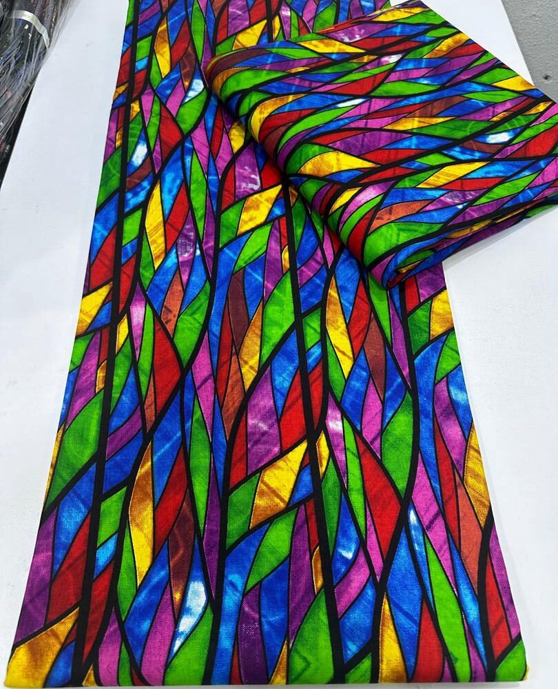 Coloured Leafy African Ankara Cotton Fabrics (6 Prints) 2