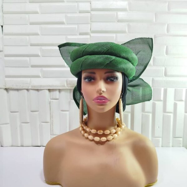 Green Colorful Plaid Aso-Oke Hairband