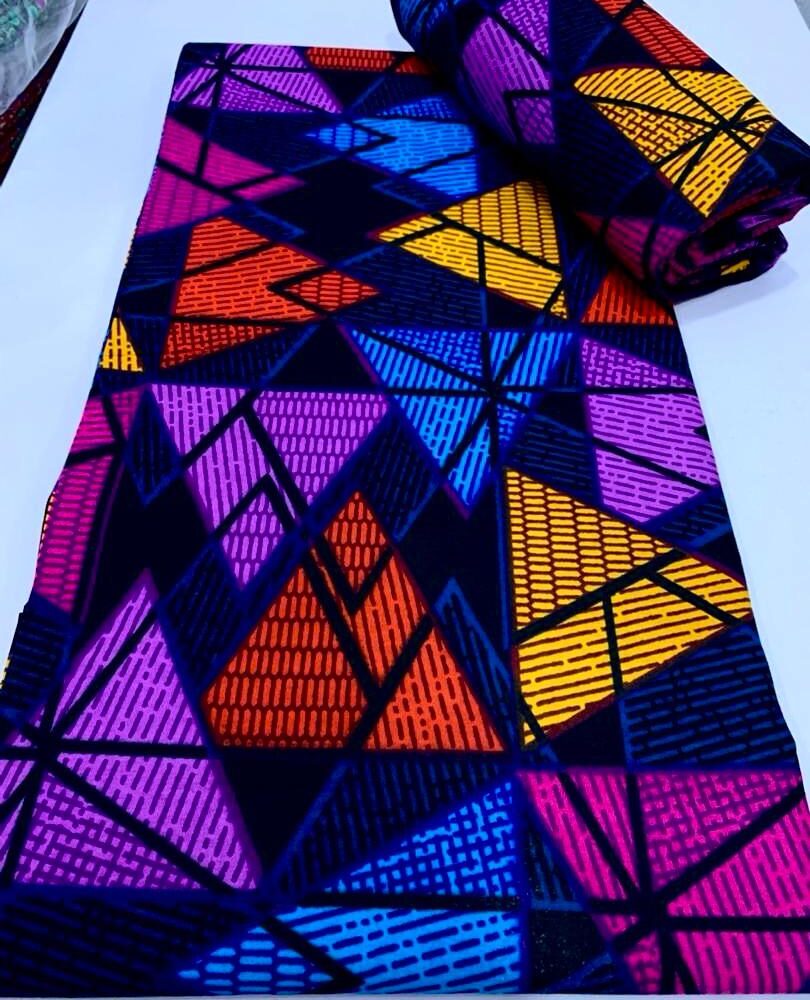 Triangular Pattern B&W Ankara Fabric
