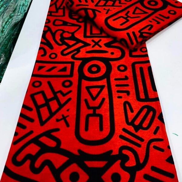 Red and Yellow Tribal Cotton Ankara Wax