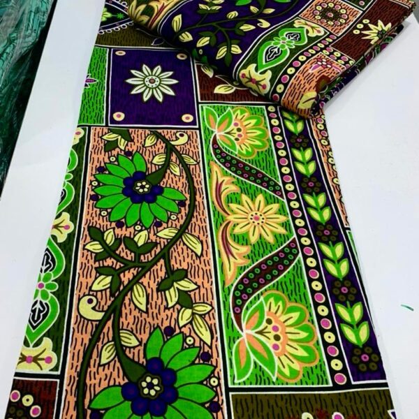 Floral Green Ankara Wax Fabrics