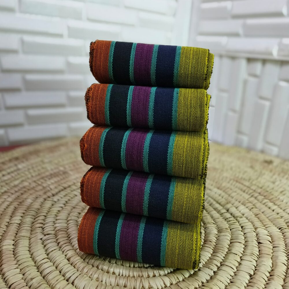 Red Black Turqoise and Tumeric Aso Oke