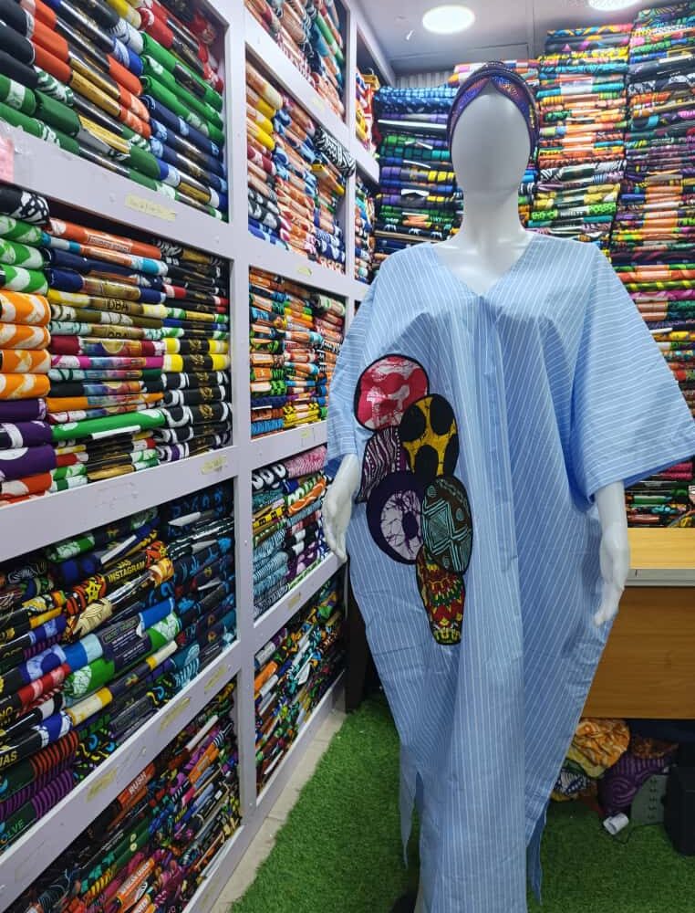 Light Blue Ready to wear Cotton Boubou Dress 3