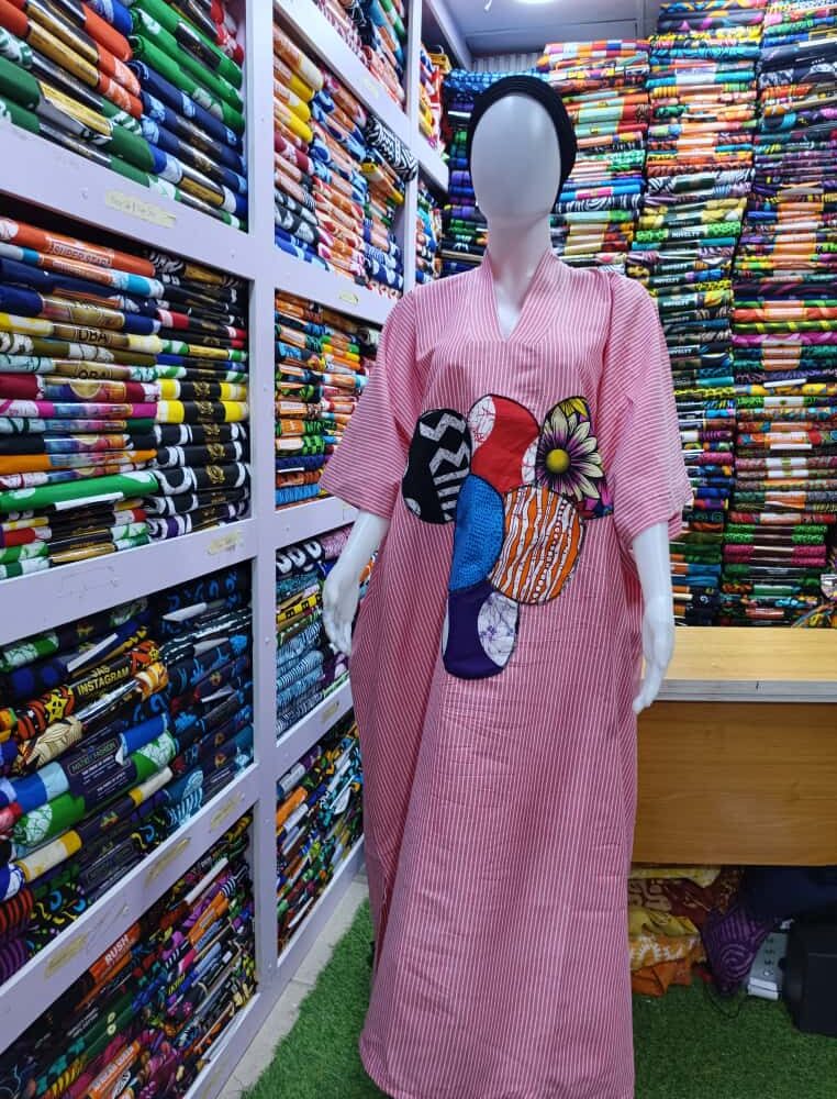 Pink Cotton Ready to wear Shirt Bubu Dress