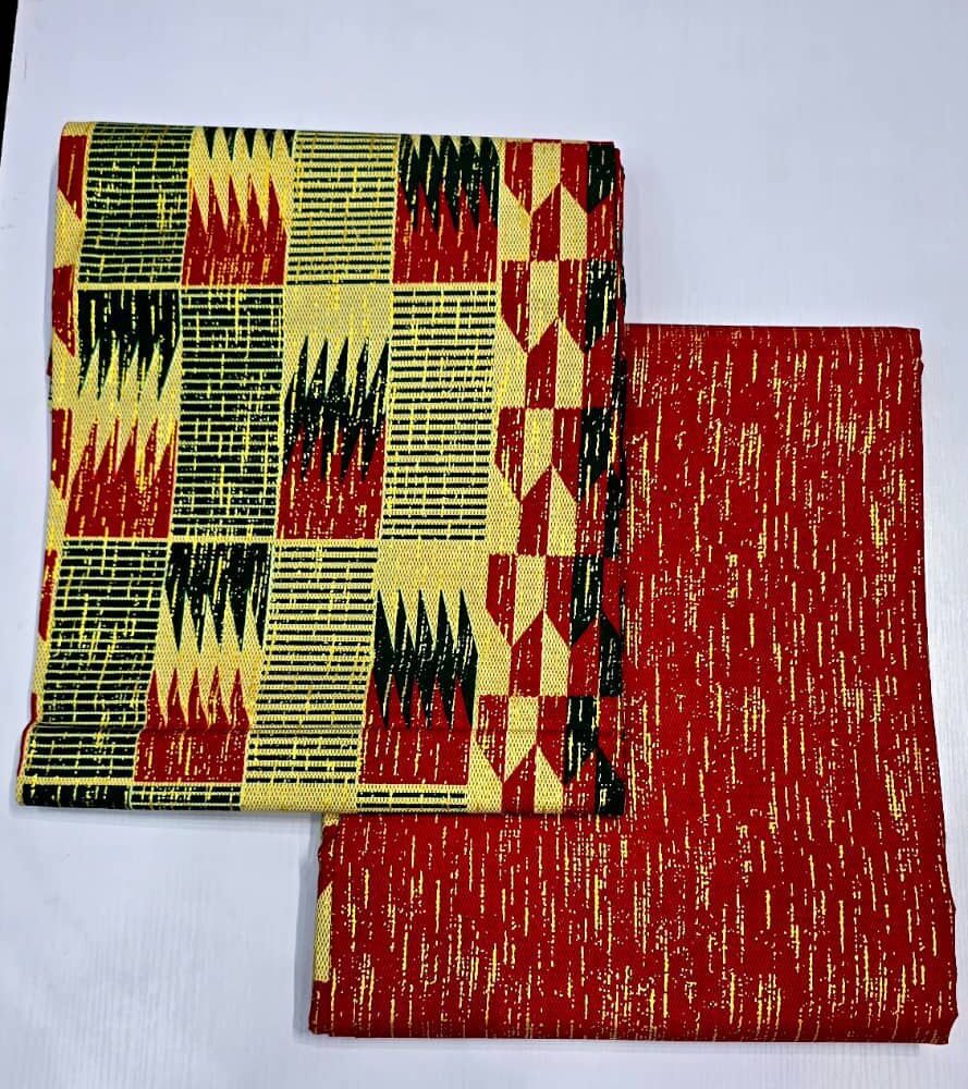 Plain & Pattern Kente Gold Ankara (12 Prints) 4