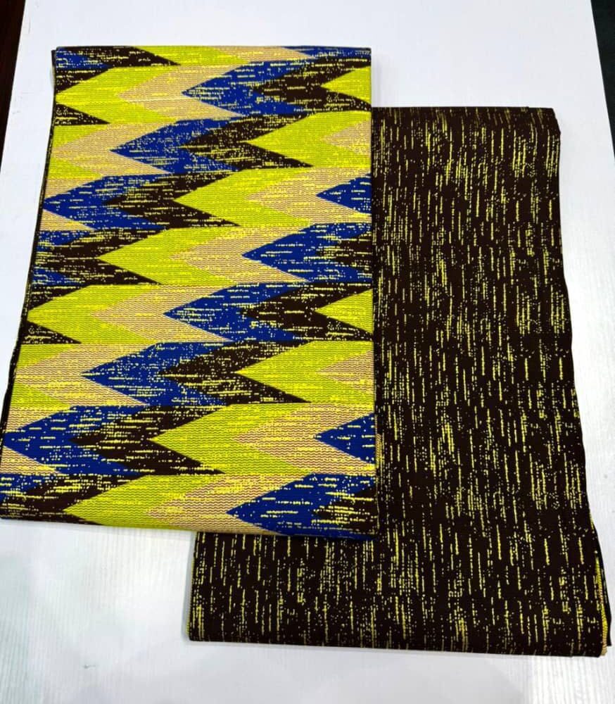 Plain & Pattern Kente Gold Ankara (12 Prints) 12